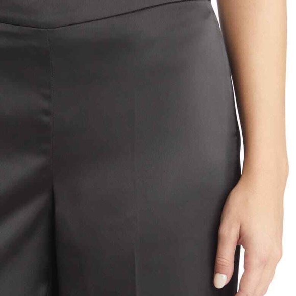 Anne Klein ANNE BLACK Women's Montreal Wide Leg High Rise Satin Pants,US 10 - Picture 3 of 4